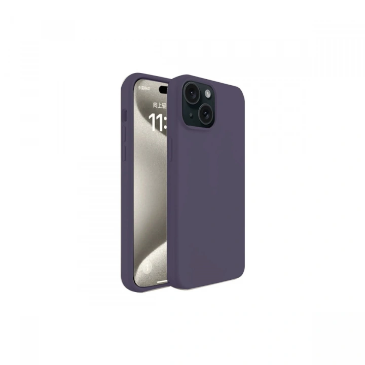 BFS  iPhone 15 Kılıf First Silikon - Mürdüm