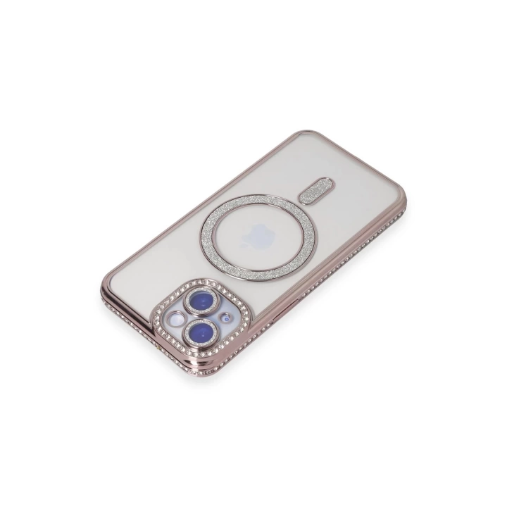 BFS  iPhone 15 Kılıf Joke Simli Magneticsafe Kılıf - Pembe