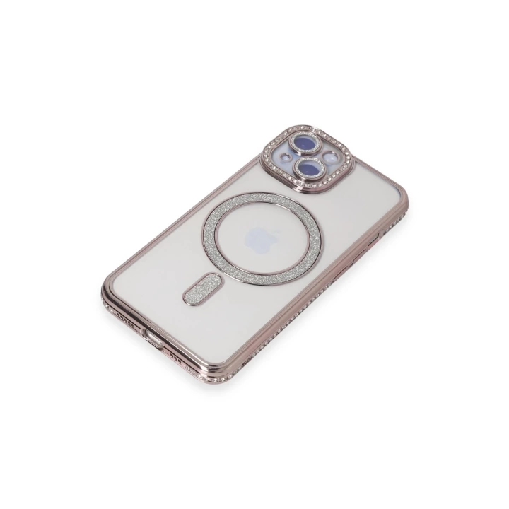 BFS  iPhone 15 Kılıf Joke Simli Magneticsafe Kılıf - Pembe