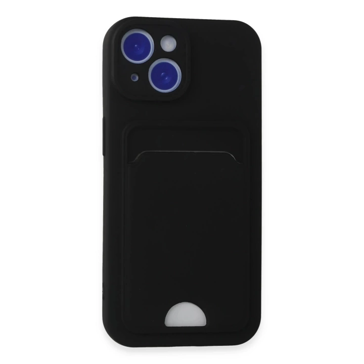 BFS  iPhone 15 Kılıf Kelvin Kartvizitli Silikon - Siyah