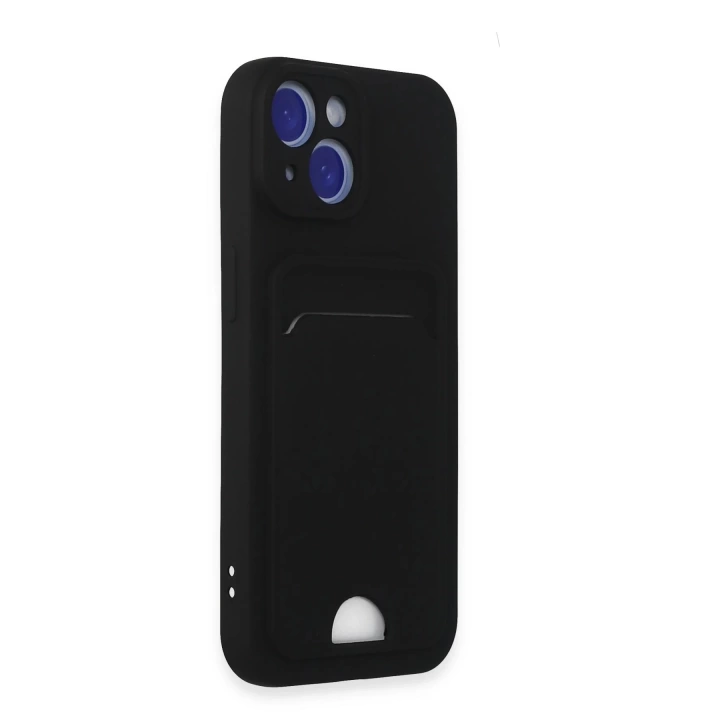BFS  iPhone 15 Kılıf Kelvin Kartvizitli Silikon - Siyah