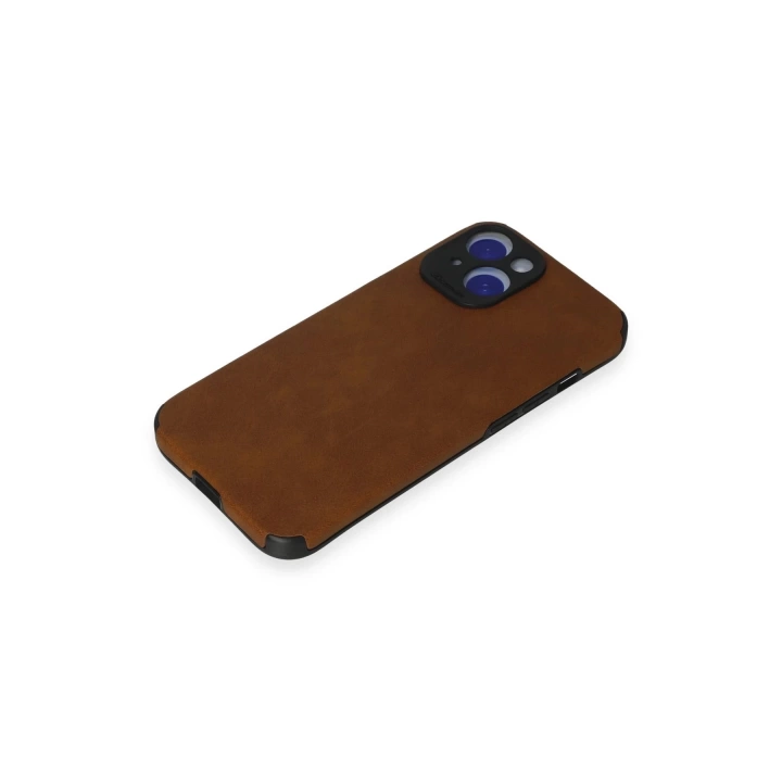 BFS  iPhone 15 Kılıf Loop Deri Silikon - Kahverengi