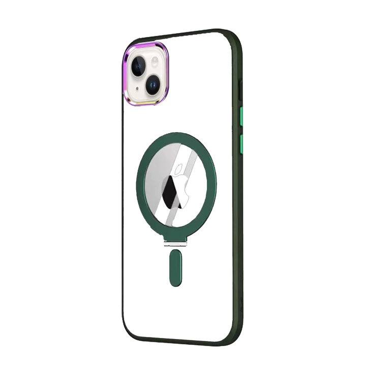 BFS  iPhone 15 Kılıf  Magneticsafe Standlı Kapak - Köknar Yeşili