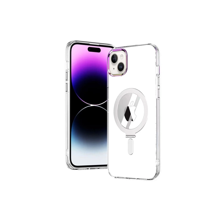BFS  iPhone 15 Kılıf  Magneticsafe Standlı Kapak - Şeffaf