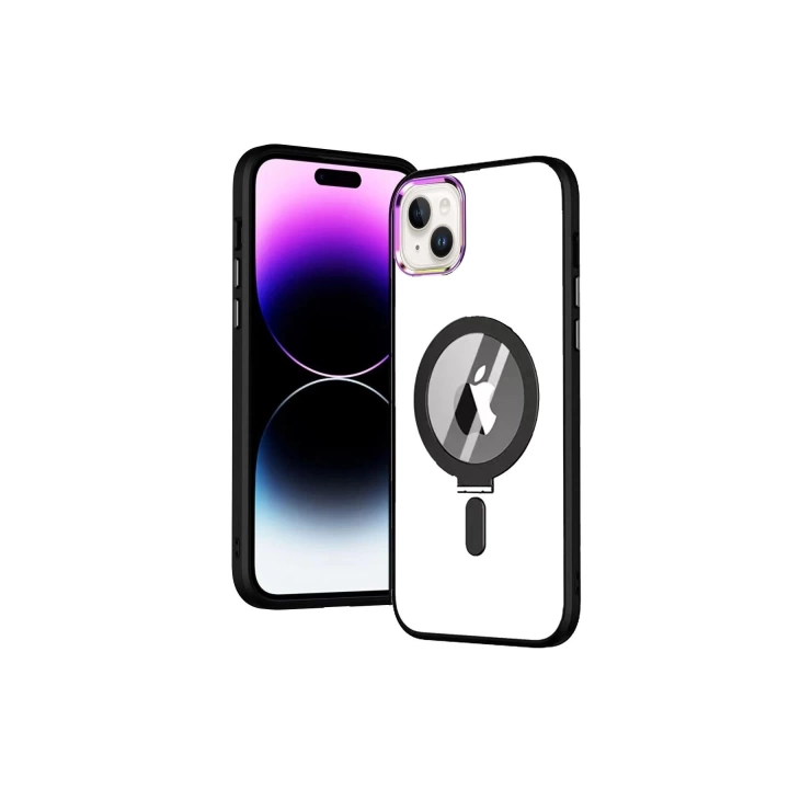 BFS  iPhone 15 Kılıf  Magneticsafe Standlı Kapak - Siyah