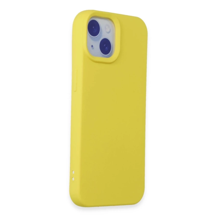 BFS  iPhone 15 Kılıf Nano içi Kadife Silikon - Sarı