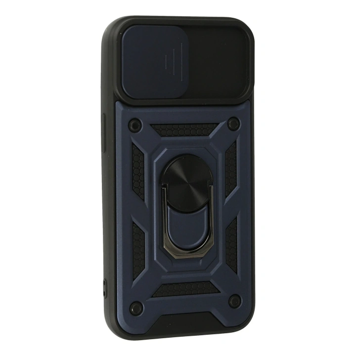 BFS  iPhone 15 Kılıf Pars Lens Yüzüklü Silikon - Lacivert