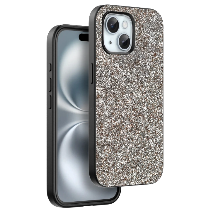 BFS  iPhone 15 Plus Bright Simli Kapak - Gold
