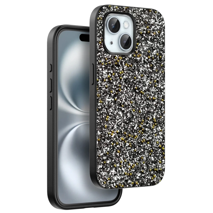 BFS  iPhone 15 Plus Bright Simli Kapak - Gümüş