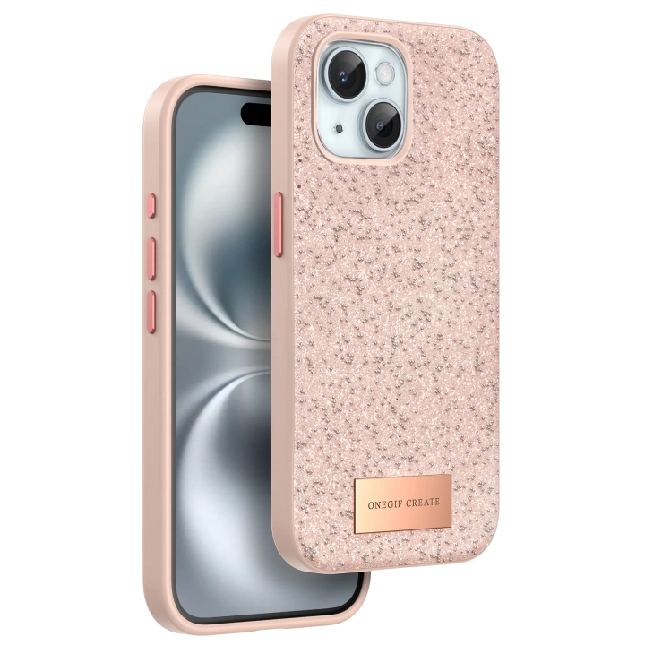 BFS  iPhone 15 Plus Bright Simli Kapak - Pembe