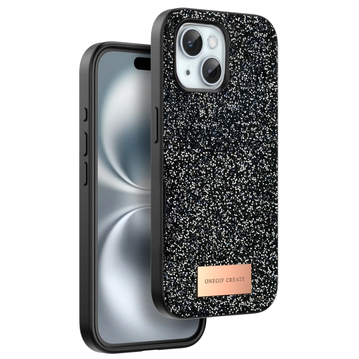 BFS  iPhone 15 Plus Bright Simli Kapak - Siyah