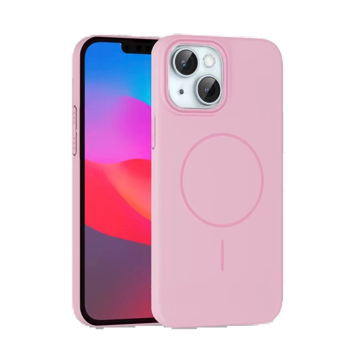 BFS  iPhone 15 Plus Broş Magsafe Kapak - Pembe