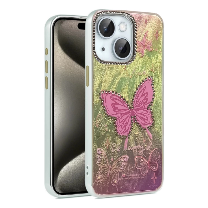 BFS iPhone 15 Plus Kılıf Blade Aynalı Desenli Kapak - Desen 5