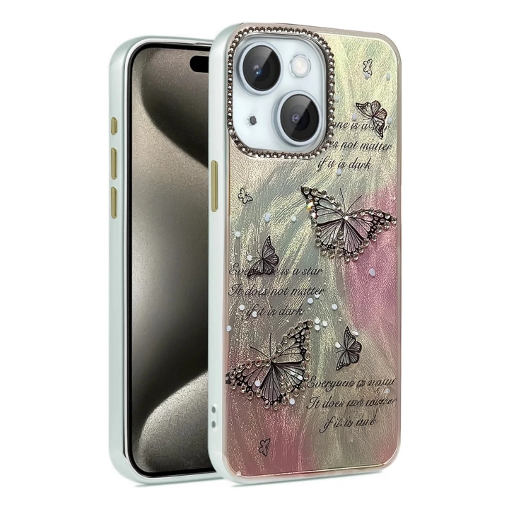 BFS iPhone 15 Plus Kılıf Blade Aynalı Desenli Kapak - Desen 6