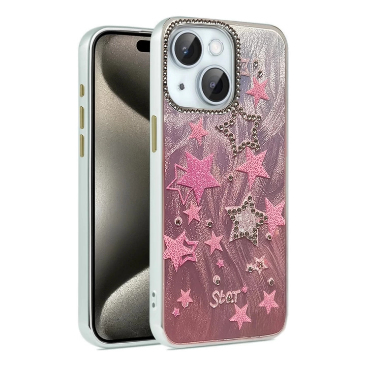 BFS iPhone 15 Plus Kılıf Blade Aynalı Desenli Kapak - Desen 7