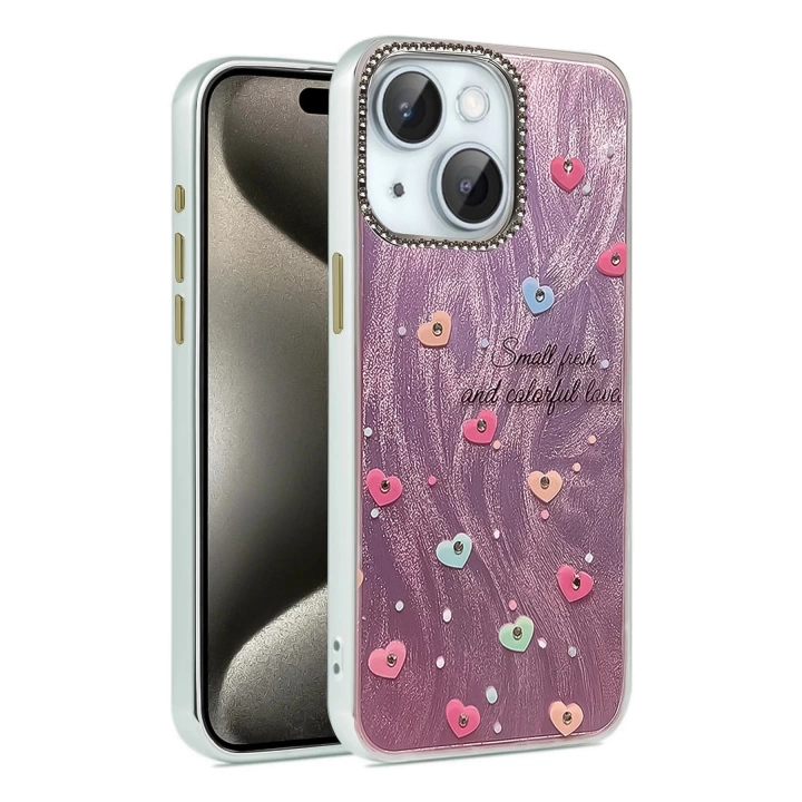 BFS iPhone 15 Plus Kılıf Blade Aynalı Desenli Kapak - Desen 8