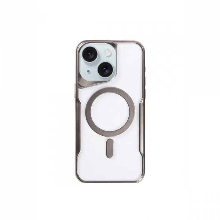 BFS  iPhone 15 Plus Kılıf Boyi Magsafe Silikon Kapak - Titan Gri