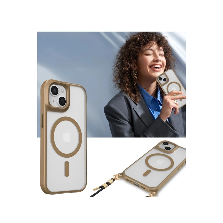 BFS iPhone 15 Plus Kılıf Enka Magsafe Silikon Kılıf - Şeffaf
