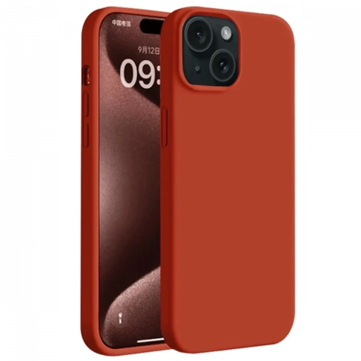 BFS  iPhone 15 Plus Kılıf First Silikon - Kırmızı