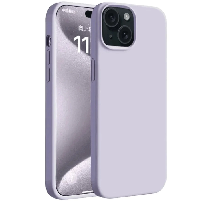 BFS  iPhone 15 Plus Kılıf First Silikon - Lila