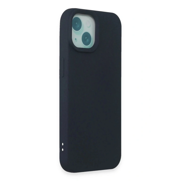 BFS iPhone 15 Plus Kılıf Nano içi Kadife Silikon - Lacivert