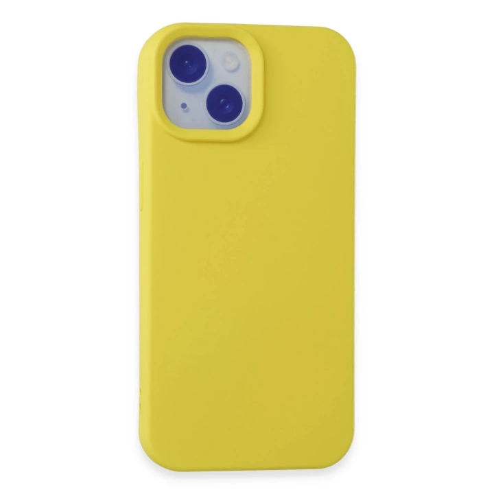 BFS  iPhone 15 Plus Kılıf Nano içi Kadife Silikon - Sarı