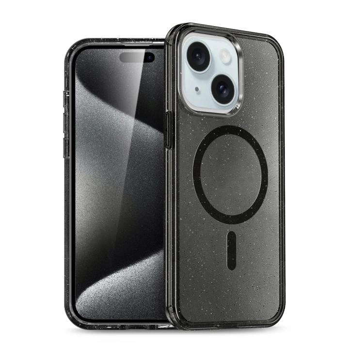 BFS  iPhone 15 Plus Kılıf Star Magsafe Kapak - Siyah