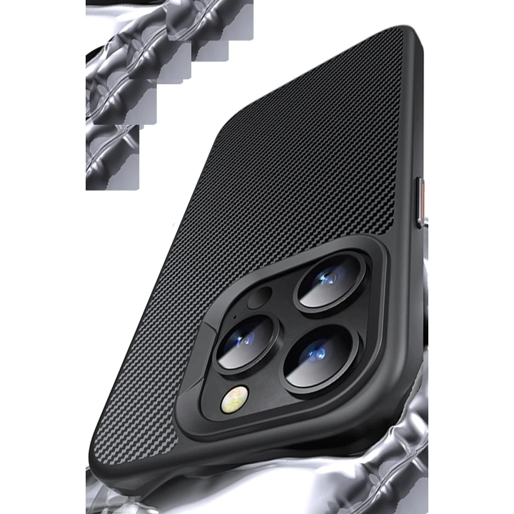 BFS  iPhone 15 Pro Dart Karbon Magsafe Kapak - Siyah