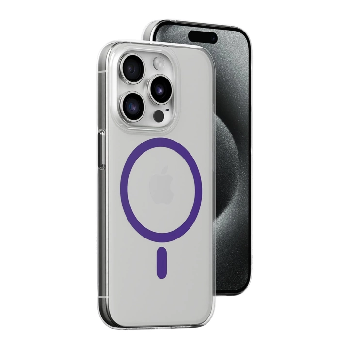 BFS  iPhone 15 Pro Kılıf Bubble Magsafe Kapak - Mor