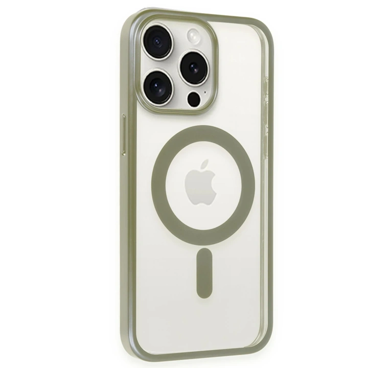 BFS  iPhone 15 Pro Kılıf Erozi Magsafe Kapak - Gri