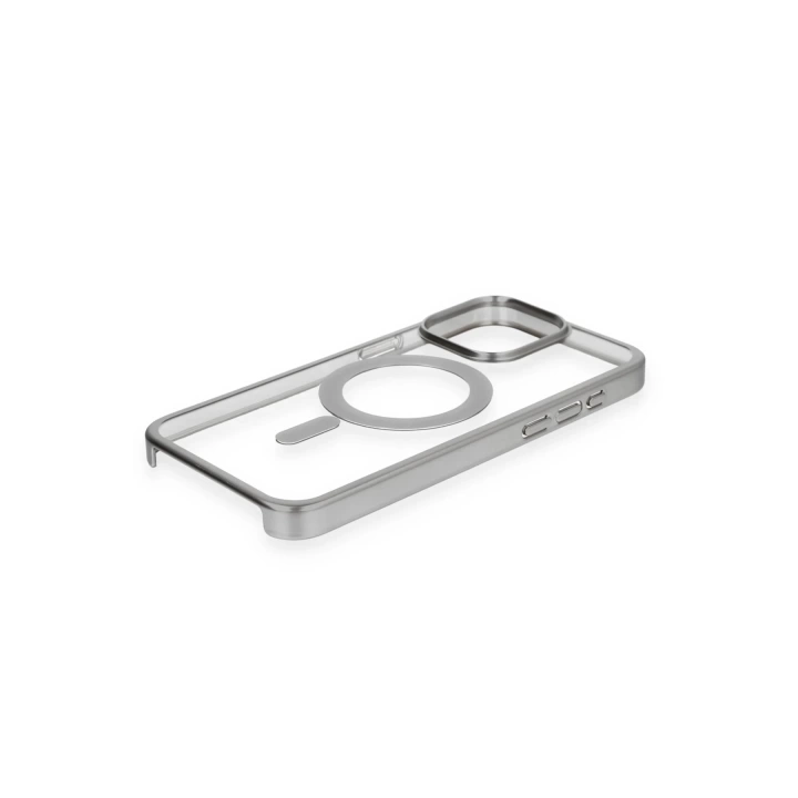 BFS  iPhone 15 Pro Kılıf Erozi Magsafe Kapak - Gümüş