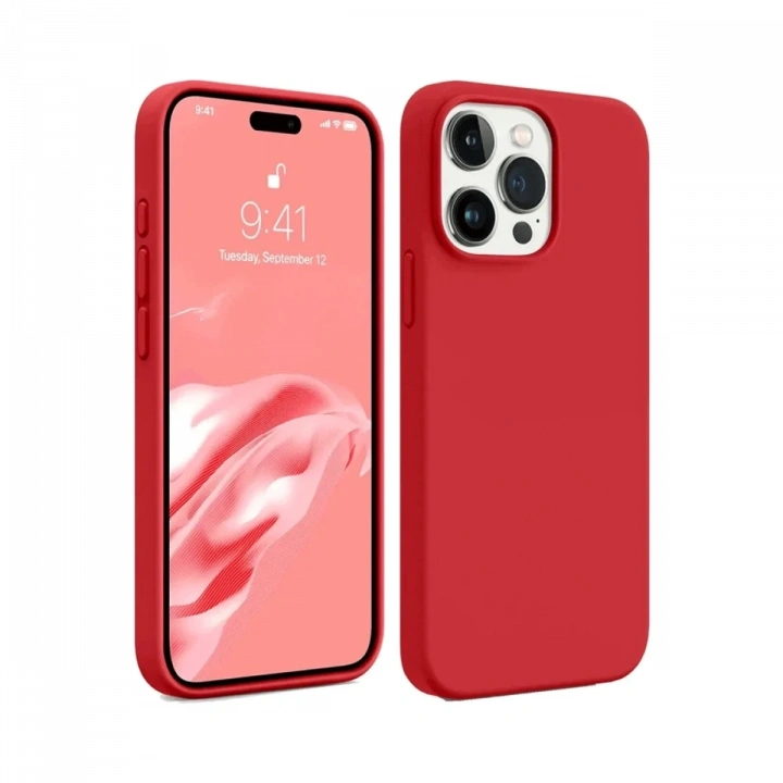 BFS  iPhone 15 Pro Kılıf First Silikon - Kırmızı