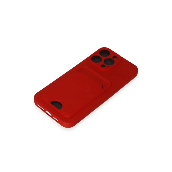 BFS  iPhone 15 Pro Kılıf Kelvin Kartvizitli Silikon - Kırmızı