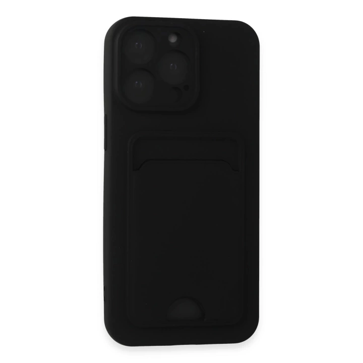 BFS  iPhone 15 Pro Kılıf Kelvin Kartvizitli Silikon - Siyah