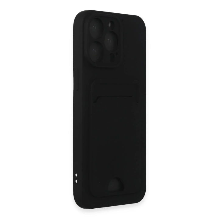 BFS  iPhone 15 Pro Kılıf Kelvin Kartvizitli Silikon - Siyah