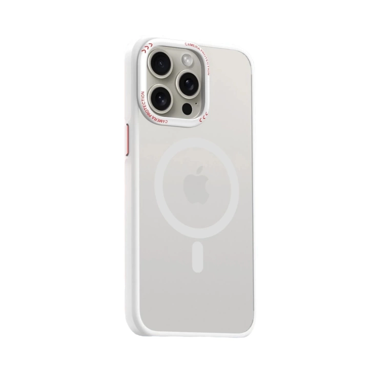 BFS  iPhone 15 Pro Kılıf Radyant Magsafe Kapak - Beyaz