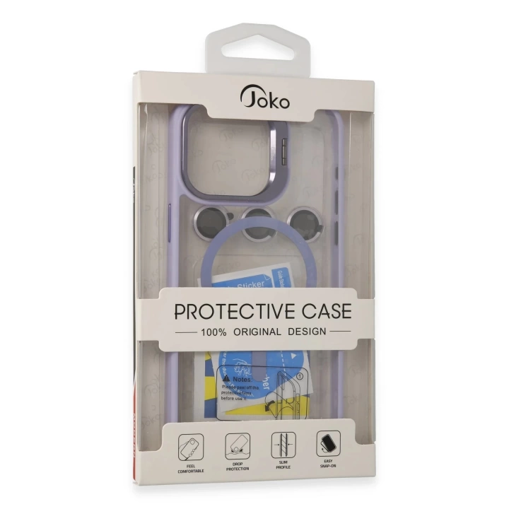 BFS  iPhone 15 Pro Kılıf Roblox Lens Magsafe Standlı Kapak - Derin Mor