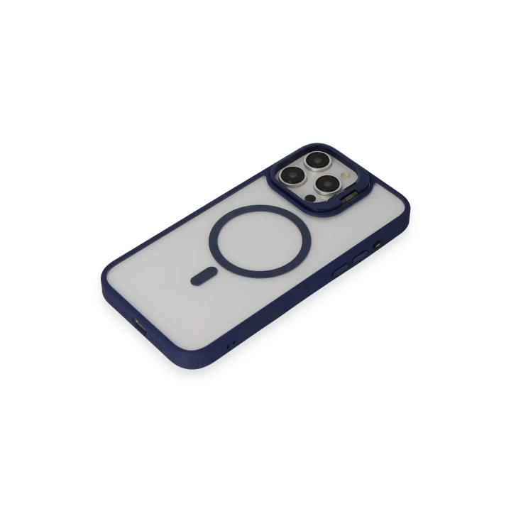 BFS  iPhone 15 Pro Kılıf Roblox Lens Magsafe Standlı Kapak - Lacivert