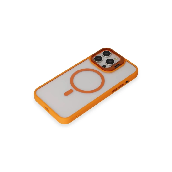 BFS  iPhone 15 Pro Kılıf Roblox Lens Magsafe Standlı Kapak - Turuncu