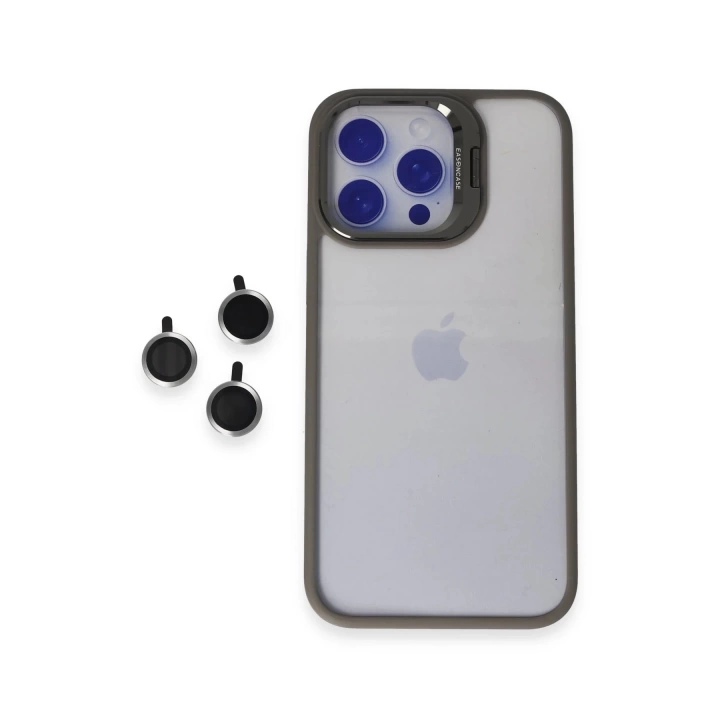 BFS  iPhone 15 Pro Kılıf Roblox Lens Standlı Kapak - Titan Gri