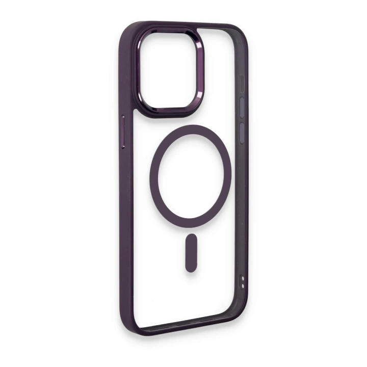 BFS  iPhone 15 Pro Kılıf Room Magneticsafe Silikon - Derin Mor