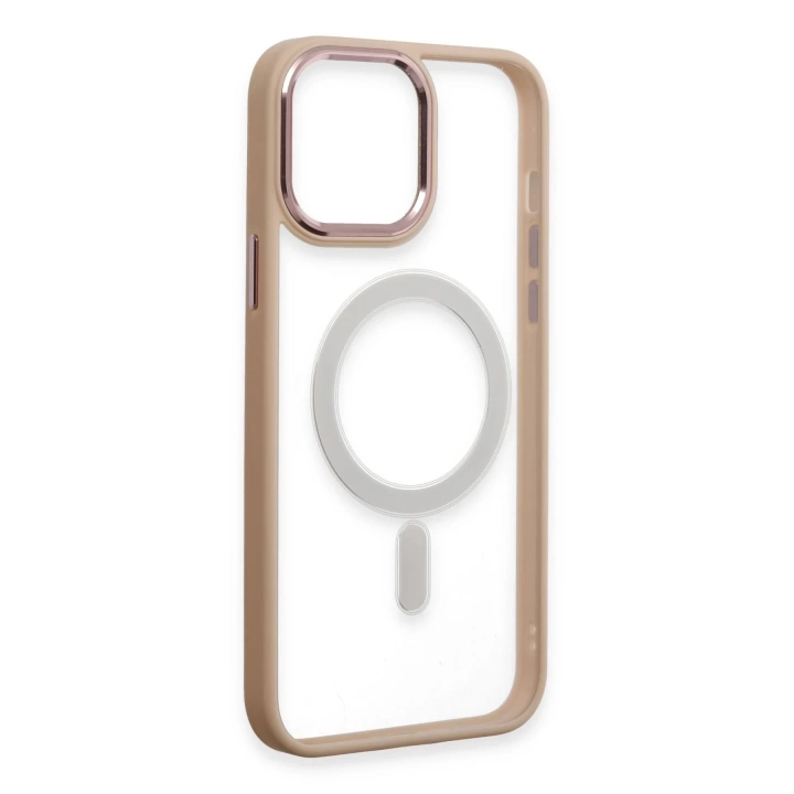 BFS  iPhone 15 Pro Kılıf Room Magneticsafe Silikon - Pudra