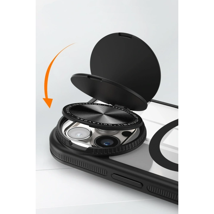 BFS  iPhone 15 Pro Kılıf Teleskop Lens Magsafe Silikon Kapak - Siyah