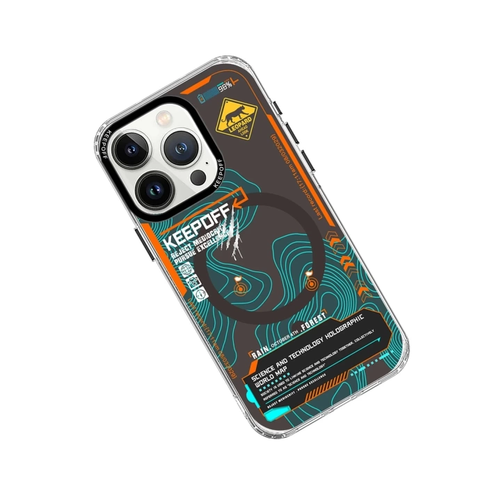 BFS  iPhone 15 Pro Map Magsafe Kapak - Jungle