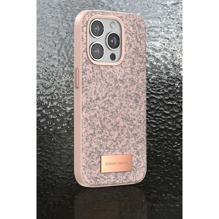 BFS  iPhone 15 Pro Max Bright Simli Kapak - Pembe