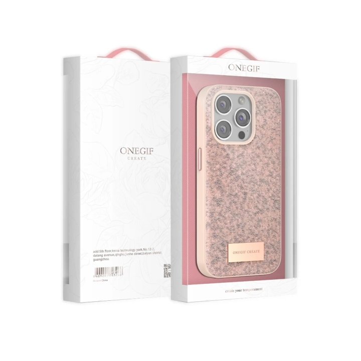BFS  iPhone 15 Pro Max Bright Simli Kapak - Pembe