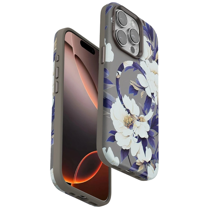 BFS  iPhone 15 Pro Max Flower Series Magsafe Kapak - Gri