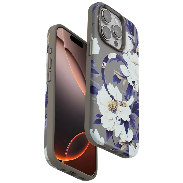 BFS  iPhone 15 Pro Max Flower Series Magsafe Kapak - Gri
