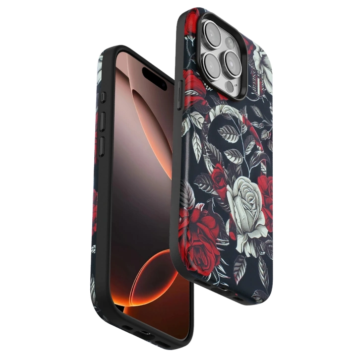 BFS  iPhone 15 Pro Max Flower Series Magsafe Kapak - Siyah