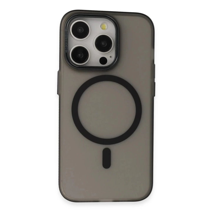 BFS  iPhone 15 Pro Max Frost Standlı Magsafe Kapak - Siyah